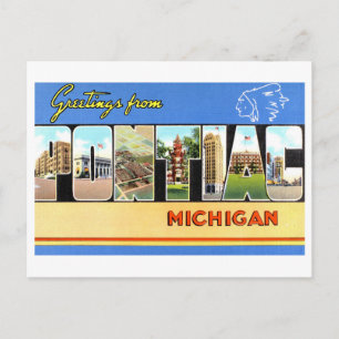 Vintage Greetings from Pontiac, Michigan, Postcard