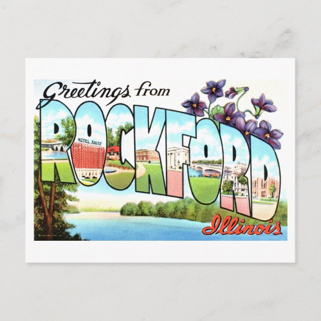 Vintage Greetings from Rockford, Illinois Postcard (Front)