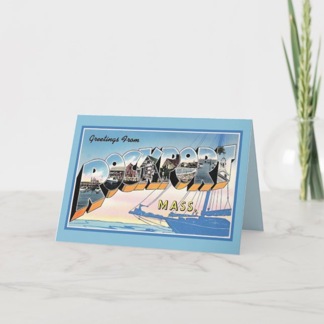 Vintage Greetings from Rockport Massachusetts Card (Front)