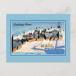 Vintage Greetings from Rockport Massachusetts Postcard