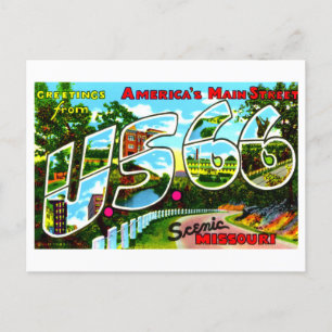 Vintage Greetings from Route 66 in Missouri Postcard