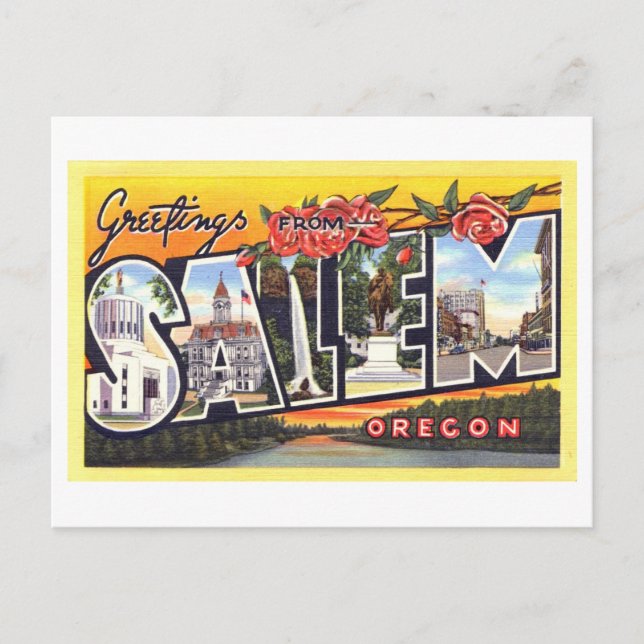 Vintage Greetings from Salem, Oregon Postcard (Front)