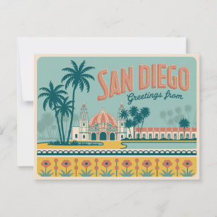 Vintage Greetings from San Diego Classic Retro Postcard