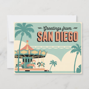 Vintage Greetings from San Diego Classic Retro Postcard