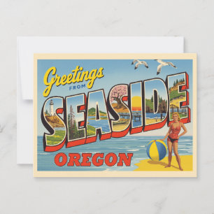 Vintage "Greetings from Seaside, Oregon" Postcard