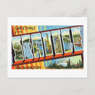 Vintage Greetings from Seattle Washington Travel P Postcard