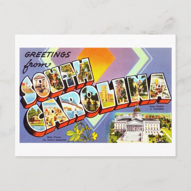 Vintage Greetings from South Carolina Postcard (Front)