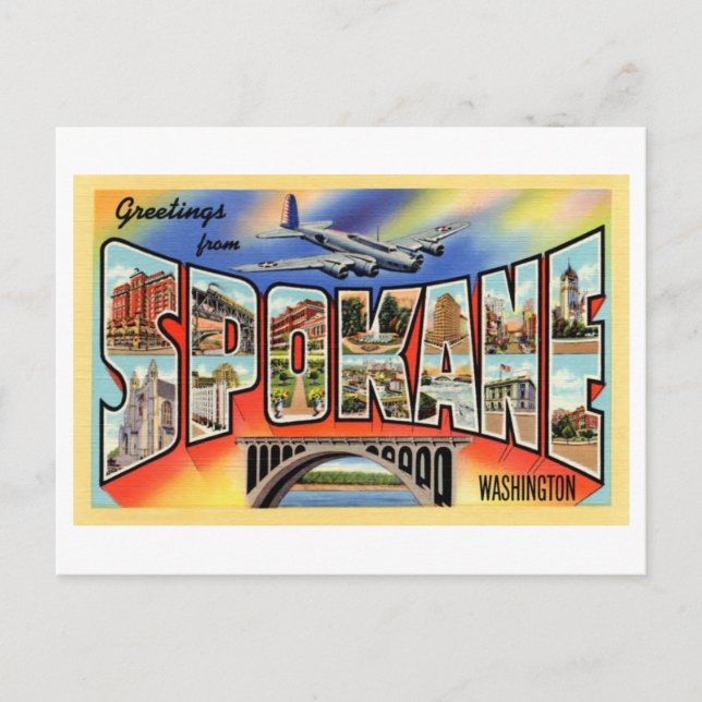 Vintage Greetings from Spokane, Washington Postcard (Front)