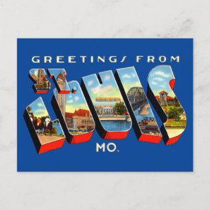 Vintage Greetings From St. Louis, Missouri Travel Postcard
