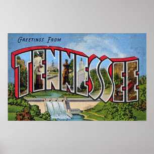 Vintage Greetings from Tennessee Poster