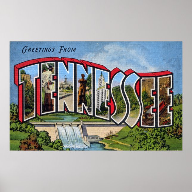 Vintage Greetings from Tennessee Poster (Front)