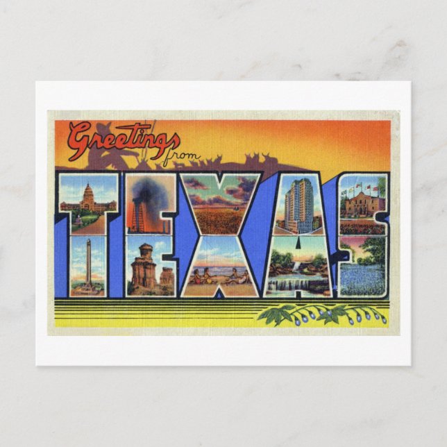 Vintage Greetings from Texas Postcard (Front)