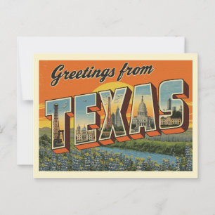 Vintage "Greetings from Texas" Postcard