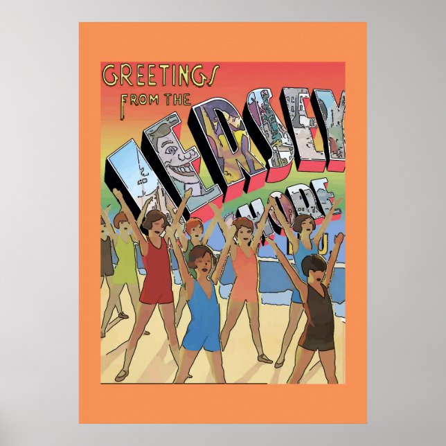 Vintage Greetings From The Jersey Shore Poster (Front)