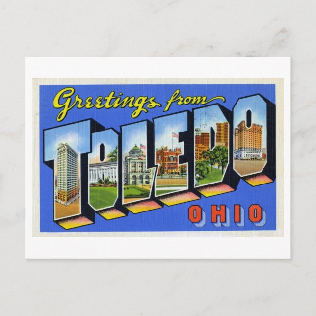 Vintage Greetings from Toledo, Ohio Postcard (Front)