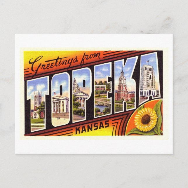 Vintage Greetings from Topeka, Kansas Postcard (Front)