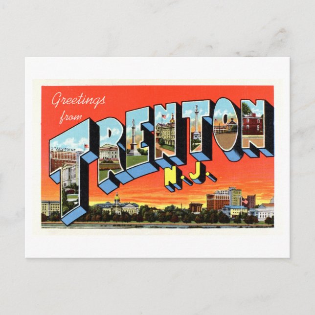 Vintage Greetings from Trenton, New Jersey, Postcard (Front)