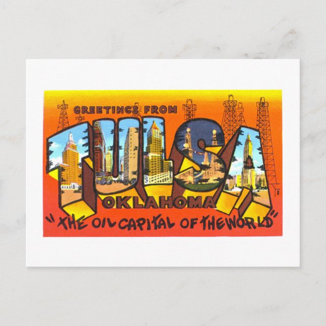 Vintage Greetings from Tulsa, Oklahoma, Postcard (Front)