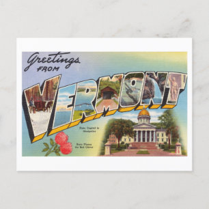 Vintage Greetings from Vermont Postcard