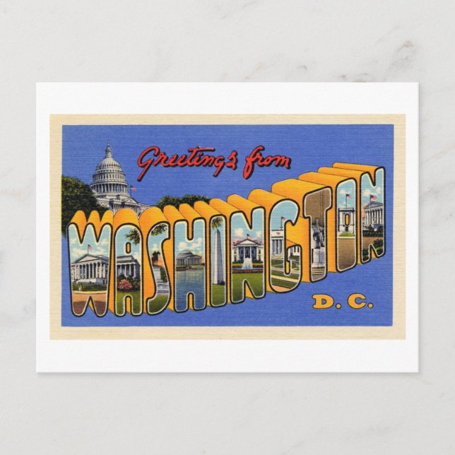 Vintage Greetings from Washington DC Postcard (Front)