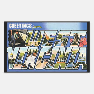 Vintage Greetings from West Virginia Rectangular Sticker