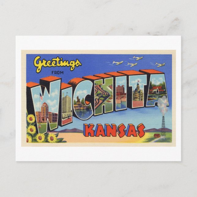 Vintage Greetings from Wichita, Kansas Postcard (Front)