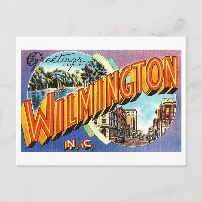 Vintage Greetings from Wilmington, North Carolina Postcard (Front)