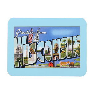 Vintage greetings from Wisconsin Magnet