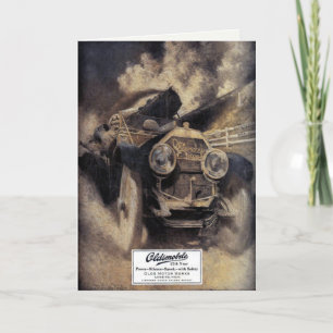 Vintage Greetings With Old Car Card