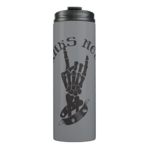 Vintage Grey and Black Old Punks Rockers Rock On Thermal Tumbler