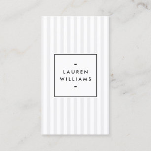 Vintage Grey and White Stripes Business Card