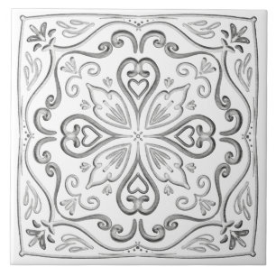 Vintage Grey and White Tile