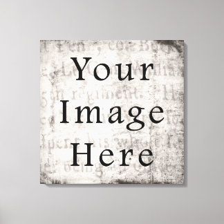 Vintage Grey Black Script Text Parchment Paper Canvas Print
