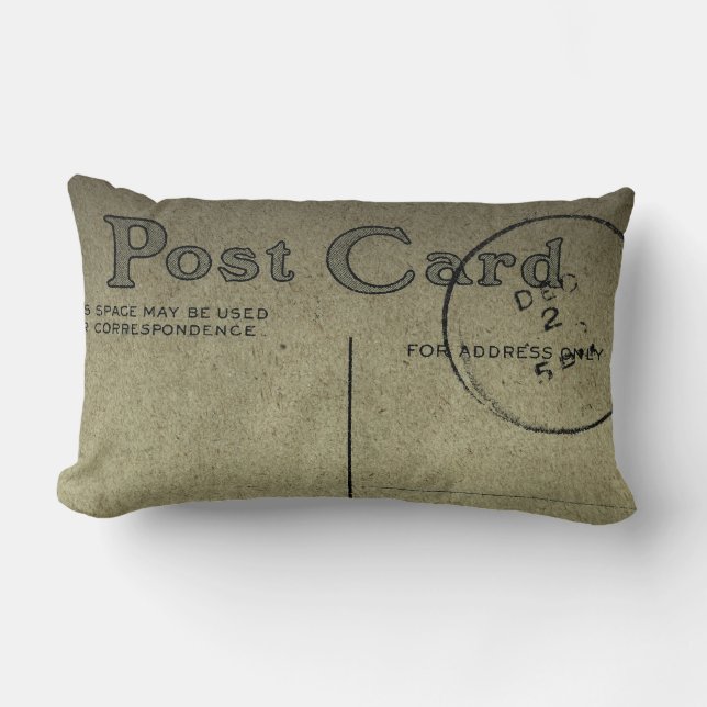 Vintage Grey Blank Postcard  -Pillows Lumbar Cushion (Front)