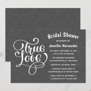 Vintage Grey Bridal Shower Wedding Slate Grey Invitation