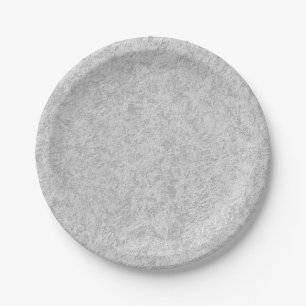 Vintage Grey Distressed Grunge Grey Wedding Party Paper Plate