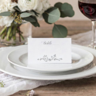 Vintage Grey French Floral Victorian Wedding Place Card