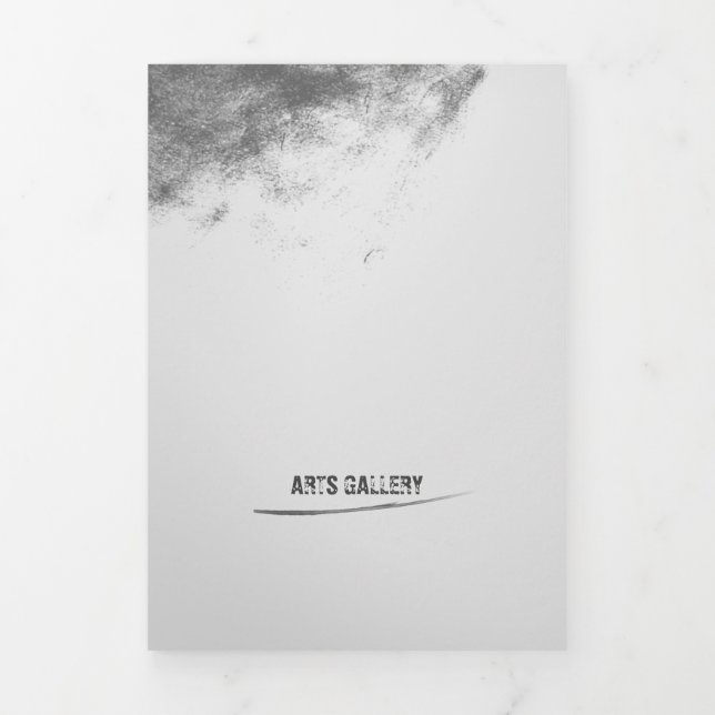 Vintage Grey Grunge Smudge Tri-Fold Card (Cover)