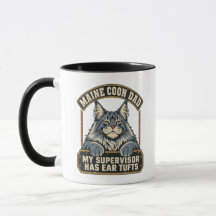 Vintage Grey Maine Coon Dad Cat Supervisor
