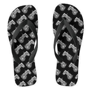 vintage Grey massey fergison tractor Flip Flops
