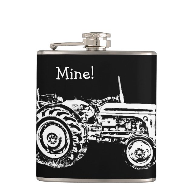 Vintage Grey massey fergison tractor Hip Flask (Front)