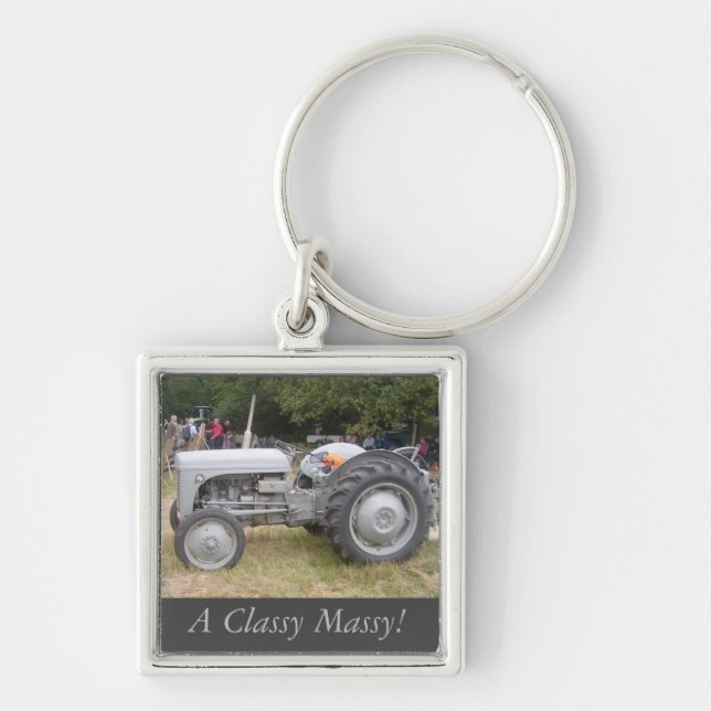 Vintage  Grey massey fergison tractor Key Ring (Front)