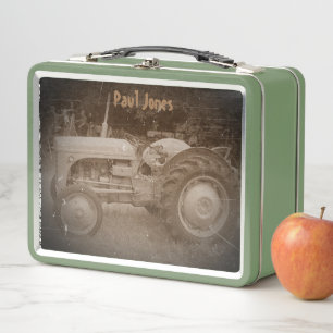 Vintage Grey massey fergison tractor Metal Lunch B Metal Lunch Box