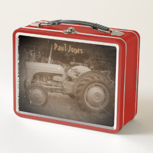 Vintage Grey massey fergison tractor Metal Lunch Box