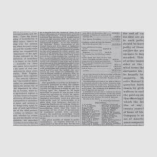Vintage Grey Newspaper  Tissue Paper