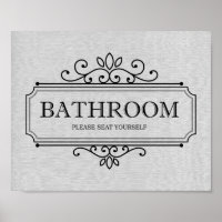 Vintage Grey Please Seat Yourself Funny Bathroom