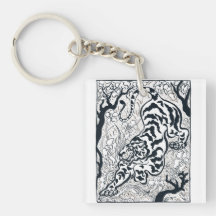 Vintage Grey Tiger In The Jungle Art