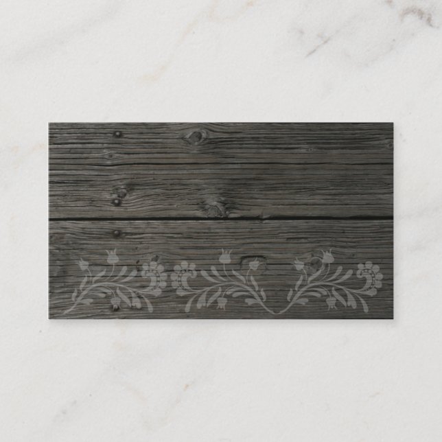 Vintage grey wood business card (Front)