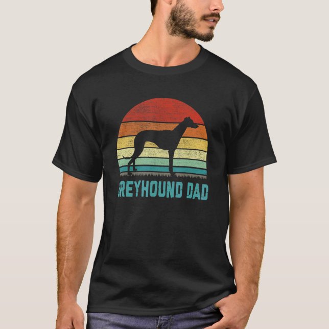 Vintage Greyhound Dad  Dog T-Shirt (Front)