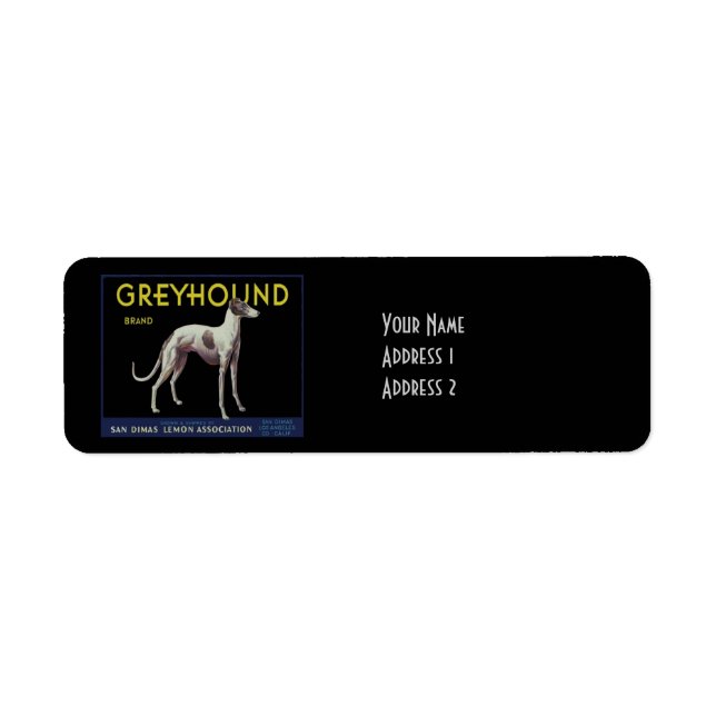 Vintage Greyhound Dog Lemon Label Circa 1920 (Front)